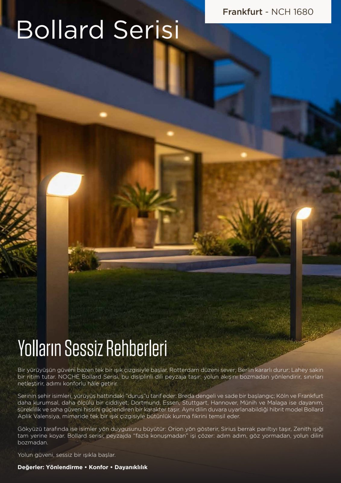 Frankfurt bollard yol aydınlatması