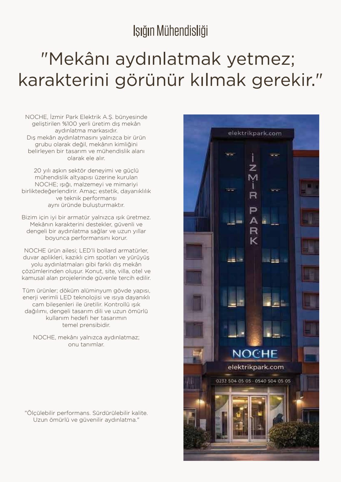 İzmir Park Elektrik ve NOCHE marka vitrini