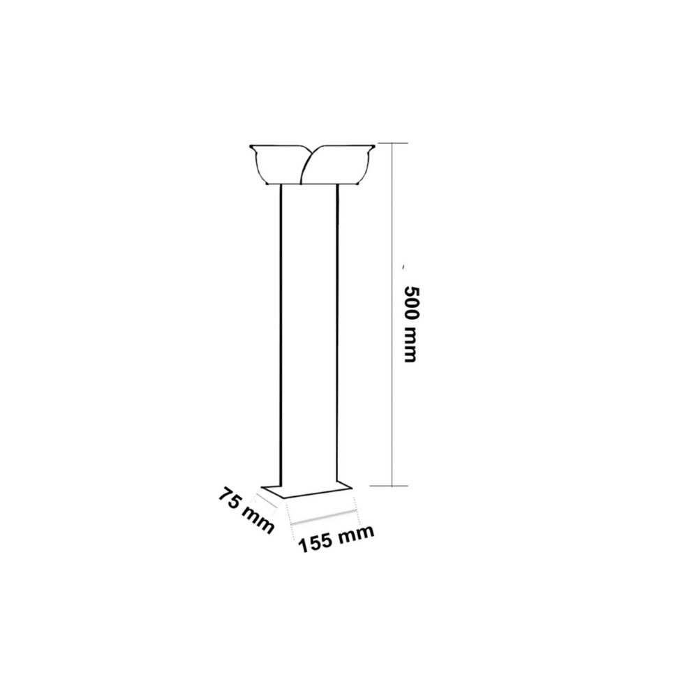 Elektrikpark Noche Essen (NCH 1640) 50 cm 28W LED Bahçe Bollard – Güçlü Aydınlatmalı Orta Boy Dış Mekan Direği