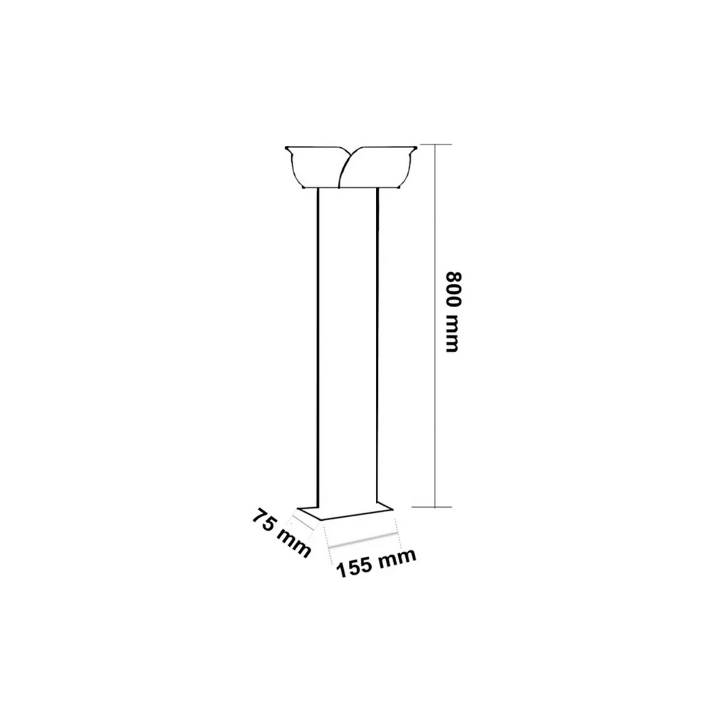 Elektrikpark Noche Münih (NCH 1660) 80 cm 28W LED Bollard Direği – Antrasit Yüksek Güç Dış Mekan Aydınlatma Direği