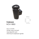 Elektrikpark Noche Torino (NCH 1860) Çift Ampullü Dış Mekan Aplik 2×GU10 Antrasit Up-Down Aydınlatma
