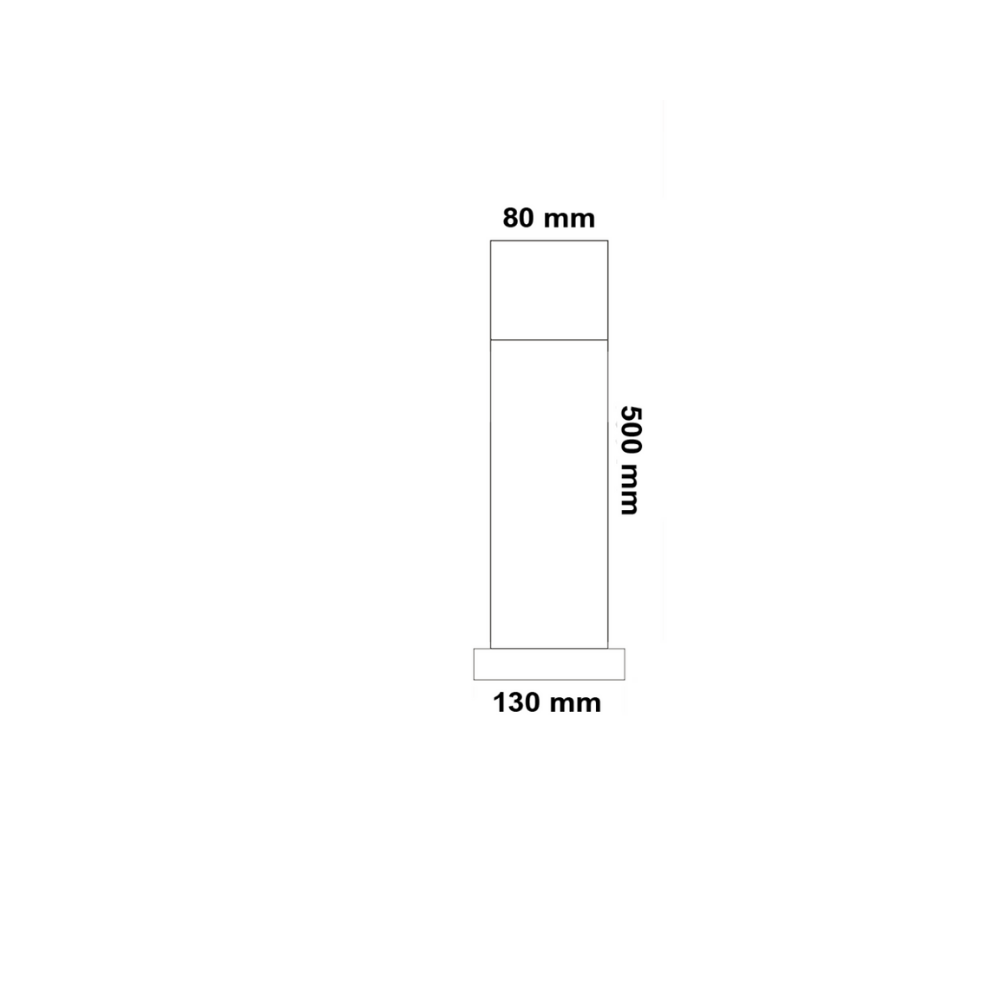 Elektrikpark Noche Lahey (NCH 1550) 50 cm Bahçe Bollard Direği – GU10’lu Orta Boy Dış Mekan Aydınlatma Direği